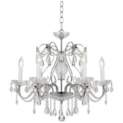 Impact 24" Wide Silver Regal Crystal Chandelier -Golden Lighting Shop impact 24 inch wide silver regal crystal chandelier p2373