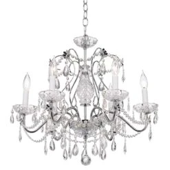 Impact 24" Wide Silver Regal Crystal Chandelier -Golden Lighting Shop impact 24 inch wide silver regal crystal chandelier p2373views2