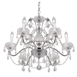 Impact 24" Wide Silver Regal Crystal Chandelier -Golden Lighting Shop impact 24 inch wide silver regal crystal chandelier p2373views4