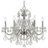 Imperial 26"W Polished Chrome 6-Light Crystal Chandelier -Golden Lighting Shop imperial 26 inchw polished chrome 6 light crystal chandelier r1524