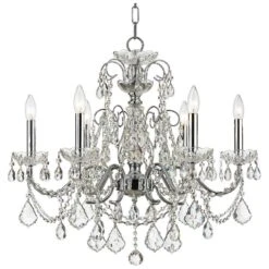 Imperial 26"W Polished Chrome 6-Light Crystal Chandelier