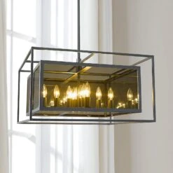 Infinity 24" Wide Misty Charcoal 12-Light Pendant