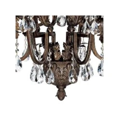 Iron Leaf 34" Wide Bronze And Crystal 12-Light Chandelier -Golden Lighting Shop iron leaf 34 inch wide bronze and crystal 12 light chandelier 44422views2