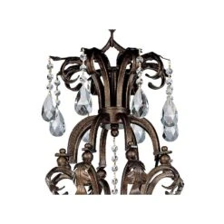Iron Leaf 34" Wide Bronze And Crystal 12-Light Chandelier -Golden Lighting Shop iron leaf 34 inch wide bronze and crystal 12 light chandelier 44422views3