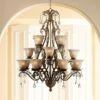 Iron Leaf 39" Wide Roman Bronze And Crystal Chandelier -Golden Lighting Shop iron leaf 39 inch wide roman bronze and crystal chandelier 7g197cropped