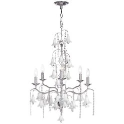 James Moder Murano 26" Wide Silver 6-Light Chandelier -Golden Lighting Shop james moder murano 26 inch wide silver 6 light chandelier 19j07views5