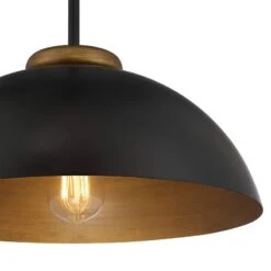 Janie 15 1/2" Wide Black And Gold Dome Pendant Light -Golden Lighting Shop janie 15 and one half inch wide black and gold dome pendant light 162r0views1