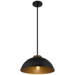 Janie 15 1/2" Wide Black And Gold Dome Pendant Light -Golden Lighting Shop janie 15 and one half inch wide black and gold dome pendant light 162r0views3
