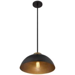 Janie 15 1/2" Wide Black And Gold Dome Pendant Light -Golden Lighting Shop janie 15 and one half inch wide black and gold dome pendant light 162r0views4