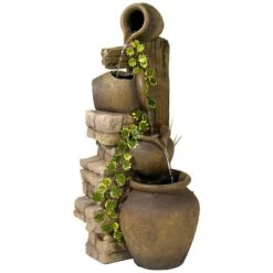 John Timberland Cascading 33" High Three Jugs Rustic Fountain -Golden Lighting Shop john timberland cascading 33 inch high three jugs rustic fountain r6373