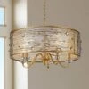 Golden Lighting Joia 26" Wide Peruvian Gold 5-Light Drum Chandelier