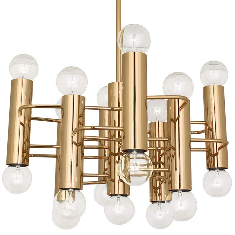 Jonathan Adler Milano 23 1/2"W Polished Brass 17-Light Pendant Light 4 Jonathan Adler Milano 23 1/2"W Polished Brass 17-Light Pendant Light - Image 2