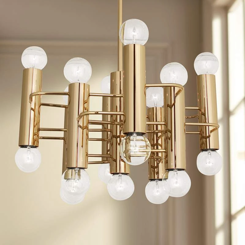 Jonathan Adler Milano 23 1/2"W Polished Brass 17-Light Pendant Light 3 Jonathan Adler Milano 23 1/2"W Polished Brass 17-Light Pendant Light