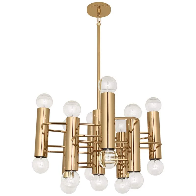Jonathan Adler Milano 23 1/2"W Polished Brass 17-Light Pendant Light 7 Jonathan Adler Milano 23 1/2"W Polished Brass 17-Light Pendant Light - Image 5