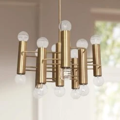 Jonathan Adler Milano 23 1/2"W Warm Brass 17-Light Pendant Light