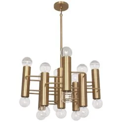 Jonathan Adler Milano 23 1/2"W Warm Brass 17-Light Pendant Light -Golden Lighting Shop jonathan adler milano 23 and one half inchw warm brass 17 light pendant light 802m0views3