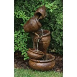 Juggling Act 32 1/2" High Rustic Jugs Stone Garden Fountain