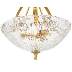 Katrina 25 1/4" Wide Gold Leaf 3-Light Bowl Pendant -Golden Lighting Shop katrina 25 and one quarter inch wide gold leaf 3 light bowl pendant 442p2views1