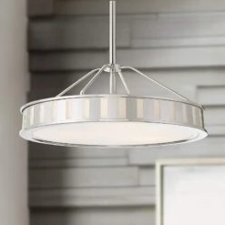 Kendal 15 1/2" Wide Polished Nickel Drum Pendant Light