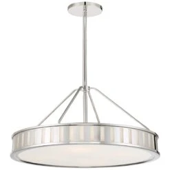Kendal 22 1/2" Wide Polished Nickel Drum Pendant Light -Golden Lighting Shop kendal 22 and one half inch wide polished nickel drum pendant light 171n1views3