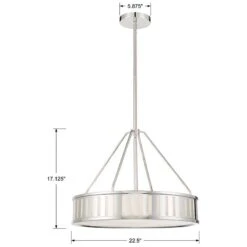 Kendal 22 1/2" Wide Polished Nickel Drum Pendant Light -Golden Lighting Shop kendal 22 and one half inch wide polished nickel drum pendant light 171n1views4