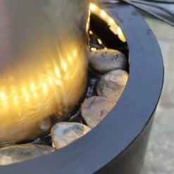 Kenroy Home 46 1/2" High Steel Pillar LED Floor Fountain -Golden Lighting Shop kenroy home 46 and one half inch high steel pillar led floor fountain 865h0views4