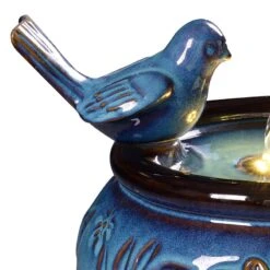 Kenroy Home Bird And Flowers 10 1/4" High Blue LED Tabletop Fountain -Golden Lighting Shop kenroy home bird and flowers 10 and one quarter inch high blue led tabletop fountain 884h0views1