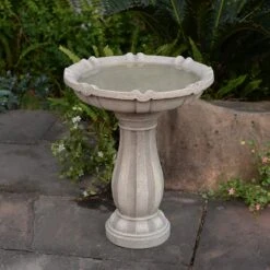 Kenroy Home Frost 22" High Light Stone Outdoor Bird Bath