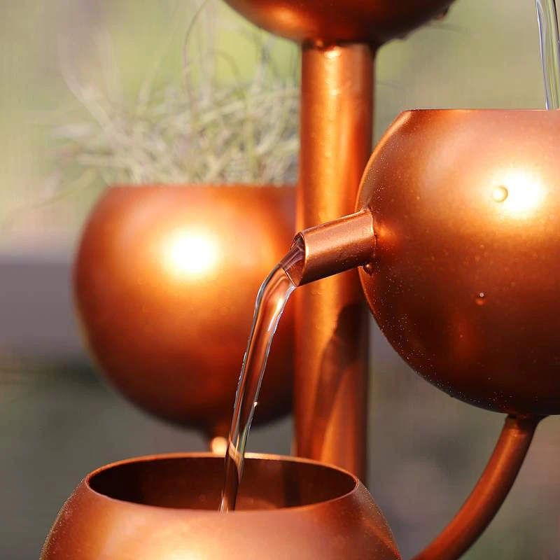 Kenroy Home Hydros 18 1/4" High Matte Copper Tabletop Fountain 7 Kenroy Home Hydros 18 1/4" High Matte Copper Tabletop Fountain - Image 5