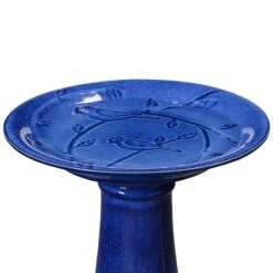Kenroy Home Otaki 21 1/2"H Blue Ceramic Outdoor Bird Bath -Golden Lighting Shop kenroy home otaki 21 and one half inchh blue ceramic outdoor bird bath 863h0views1