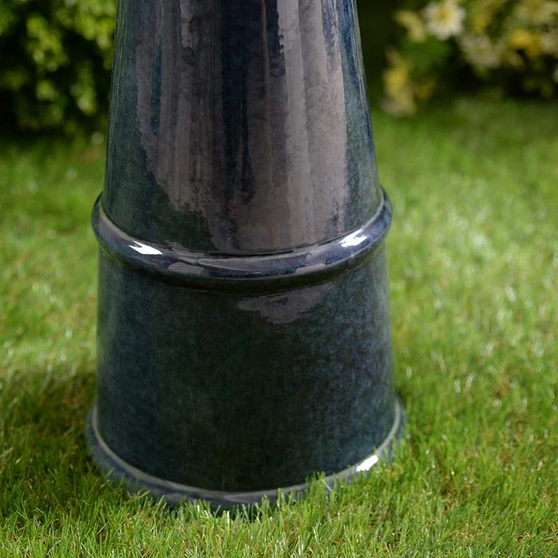 Kenroy Home Otaki 21 1/2"H Teal Ceramic Outdoor Bird Bath 6 Kenroy Home Otaki 21 1/2"H Teal Ceramic Outdoor Bird Bath - Image 4