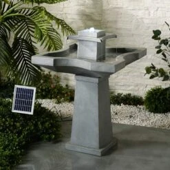 Kenroy Home Quad 31 1/2" High Concrete Solar LED Fountain