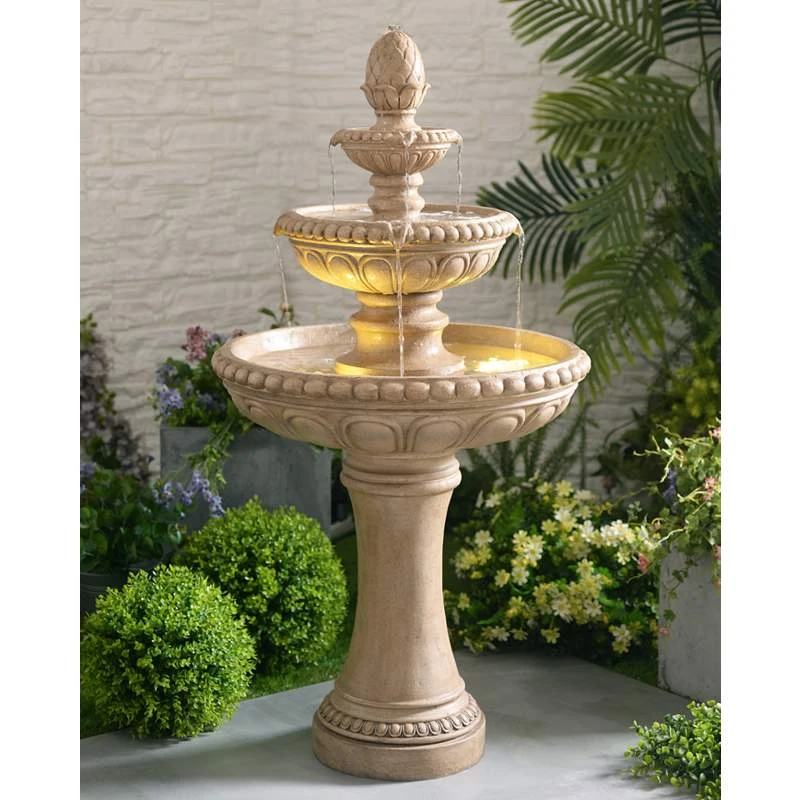 Kenroy Home Tucson 46"H Sandstone 3-Tier LED Floor Fountain 3 Kenroy Home Tucson 46"H Sandstone 3-Tier LED Floor Fountain