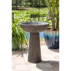 Kenroy Home Woodland 21" High Wood Grain Outdoor Bird Bath -Golden Lighting Shop kenroy home woodland 21 inch high wood grain outdoor bird bath 66h63views2