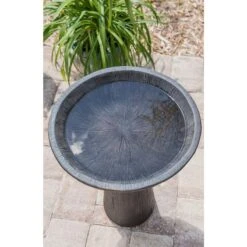 Kenroy Home Woodland 21" High Wood Grain Outdoor Bird Bath -Golden Lighting Shop kenroy home woodland 21 inch high wood grain outdoor bird bath 66h63views4