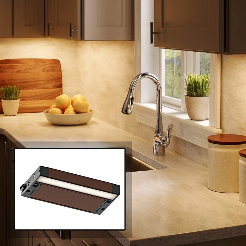 Kichler 6U 8" Wide Bronze Textured LED Under Cabinet Light 3 Kichler 6U 8" Wide Bronze Textured LED Under Cabinet Light