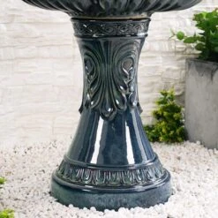 Kiera 46 1/2" High Blue Ceramic Traditional Garden Fountain -Golden Lighting Shop kiera 46 and one half inch high blue ceramic traditional garden fountain 78f19views2
