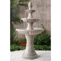 Kiera 46 1/2" High Ivory 3-Tier Tradtional Ceramic Fountain