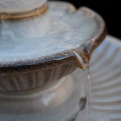 Knight 26 1/2" High Ivory Ceramic 2-Tier LED Floor Fountain -Golden Lighting Shop knight 26 and one half inch high ivory ceramic 2 tier led floor fountain 85a32views3