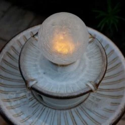 Knight 26 1/2" High Ivory Ceramic 2-Tier LED Floor Fountain -Golden Lighting Shop knight 26 and one half inch high ivory ceramic 2 tier led floor fountain 85a32views4