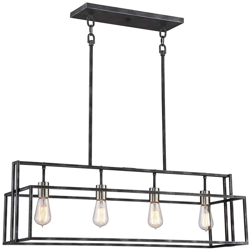 Lake 36" Wide Black And Brushed Nickel Pendant Light 4 Lake 36" Wide Black And Brushed Nickel Pendant Light - Image 2