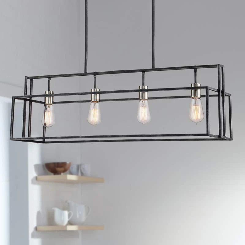 Lake 36" Wide Black And Brushed Nickel Pendant Light 3 Lake 36" Wide Black And Brushed Nickel Pendant Light