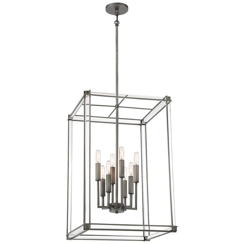 Langen Square 18" Wide Antique Nickel Geometric 8-Light Pendant Light 4 Langen Square 18" Wide Antique Nickel Geometric 8-Light Pendant Light - Image 2