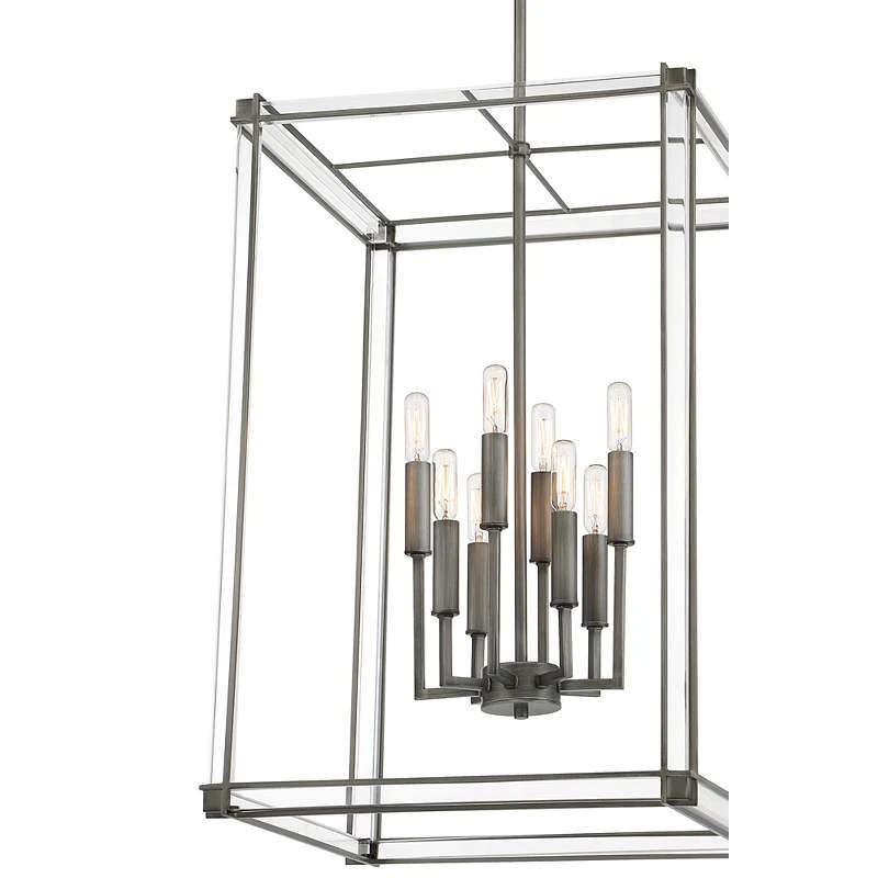 Langen Square 18" Wide Antique Nickel Geometric 8-Light Pendant Light 5 Langen Square 18" Wide Antique Nickel Geometric 8-Light Pendant Light - Image 3