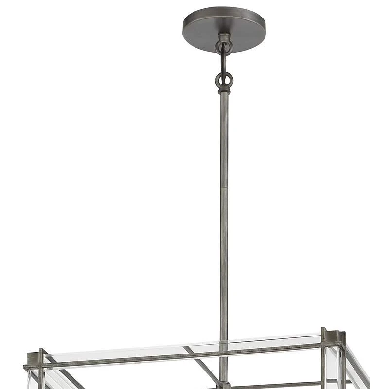 Langen Square 18" Wide Antique Nickel Geometric 8-Light Pendant Light 6 Langen Square 18" Wide Antique Nickel Geometric 8-Light Pendant Light - Image 4