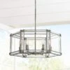 Langen Square 24" Wide Antique Nickel Geometric 6-Light Pendant Light 2 Langen Square 24" Wide Antique Nickel Geometric 6-Light Pendant Light -Golden Lighting Shop langen square 24 inch wide antique nickel geometric 6 light pendant light 95n99cropped