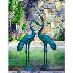 Large Crane Birds 43" High Spitter Pond Fountain
