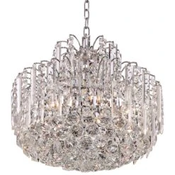 Leya 19" Wide Chrome And Crystal 6-Light Chandelier -Golden Lighting Shop leya 19 inch wide chrome and crystal 6 light chandelier 4j477views2
