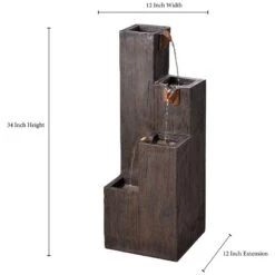 Lincoln 34" High Wood Grain Rustic Modern Fountain 10 Lincoln 34" High Wood Grain Rustic Modern Fountain -Golden Lighting Shop lincoln 34 inch high wood grain rustic modern fountain 66h65views1