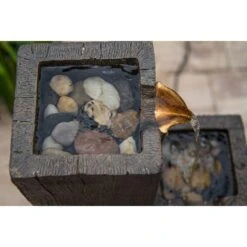 Lincoln 34" High Wood Grain Rustic Modern Fountain 12 Lincoln 34" High Wood Grain Rustic Modern Fountain -Golden Lighting Shop lincoln 34 inch high wood grain rustic modern fountain 66h65views3